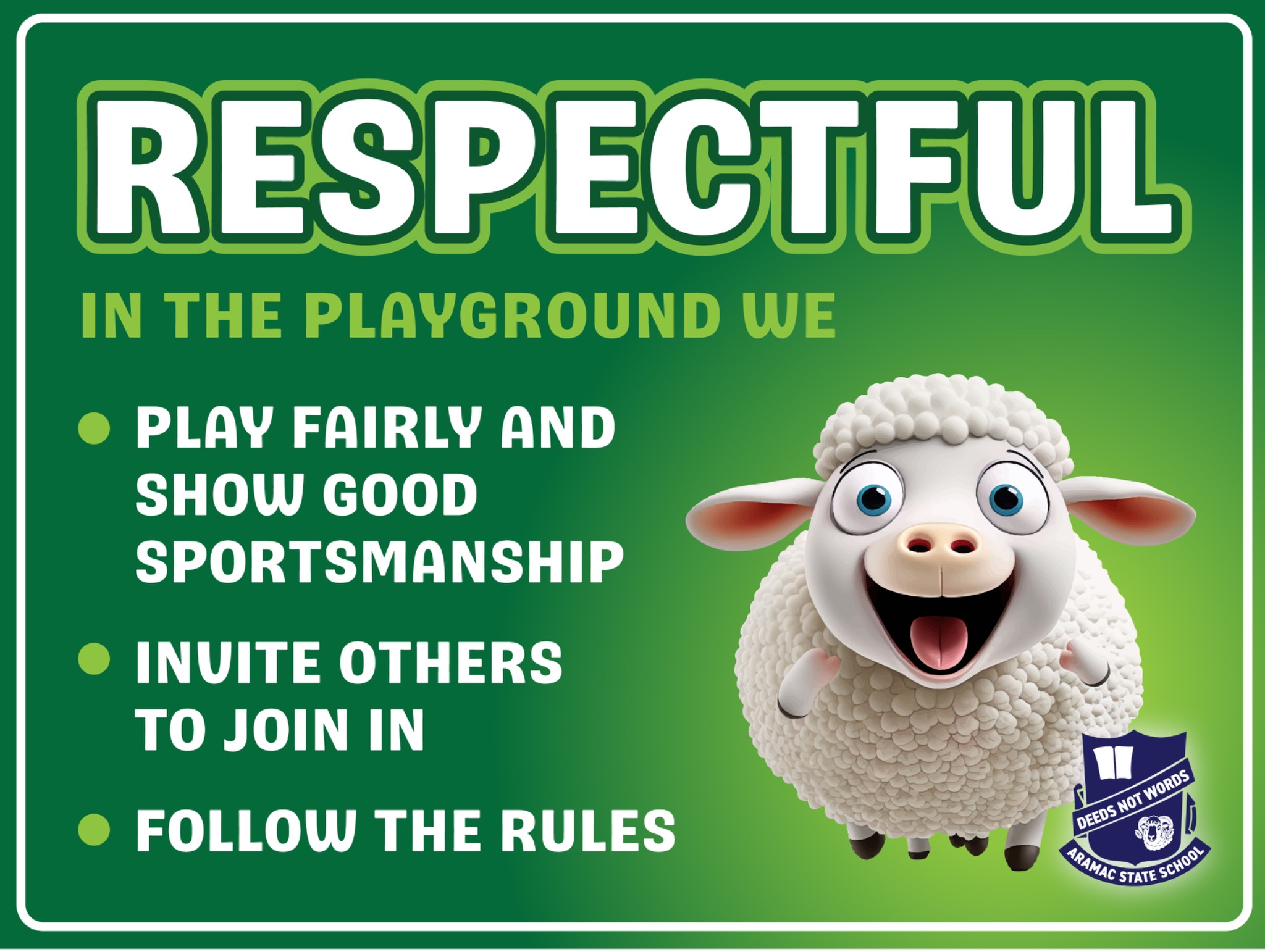 Respectful PBL sign sample artwork