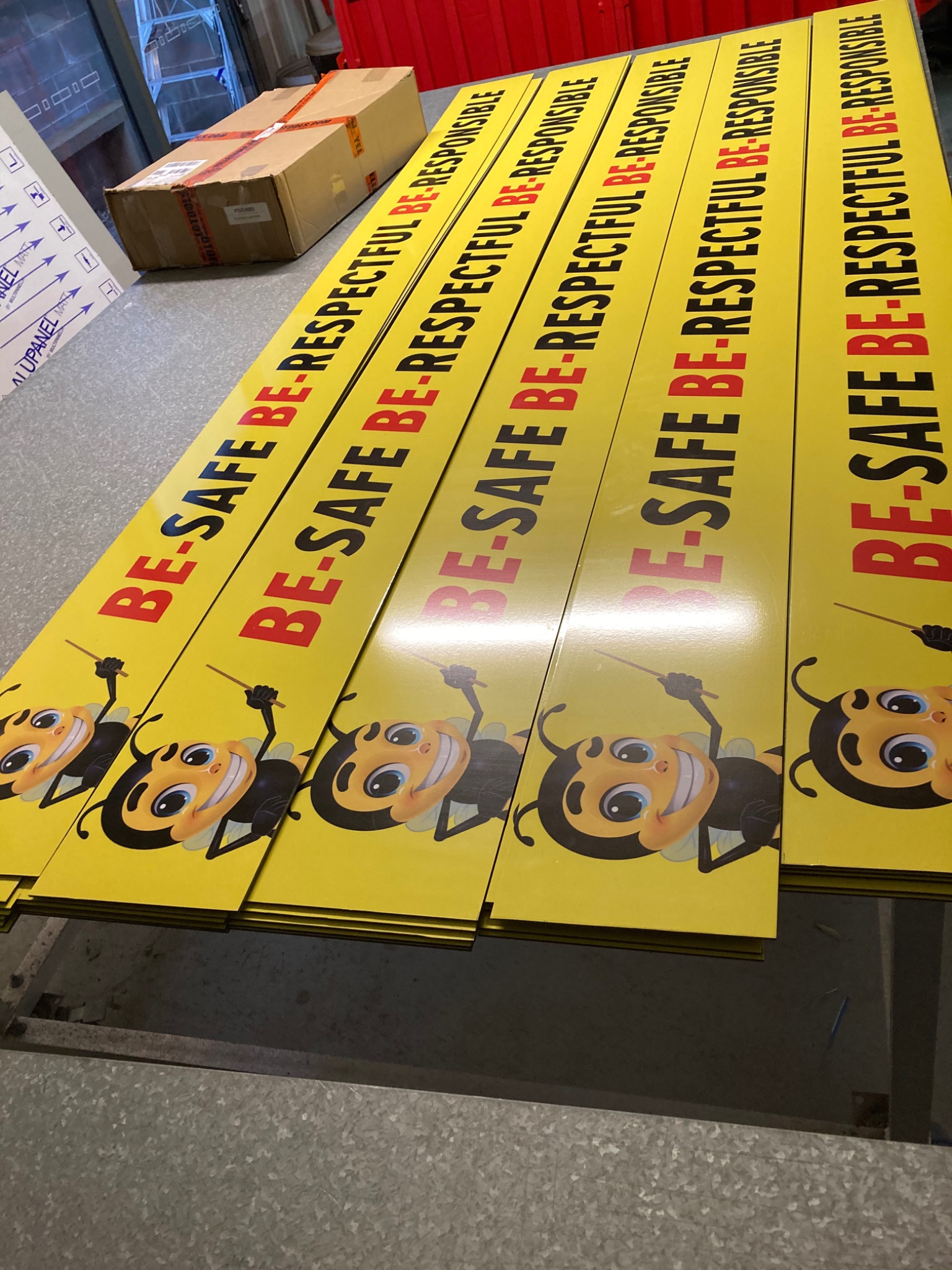 Bee signs ready for delivery