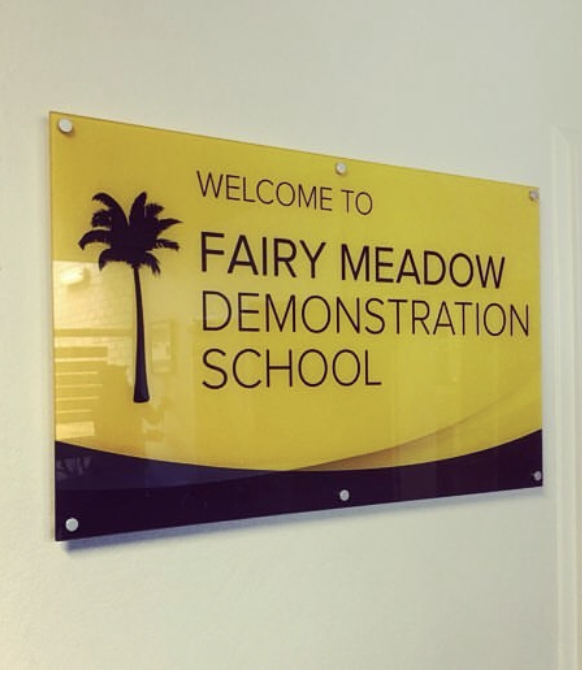 Foyer signage — Fairy Meadow Demonstration School