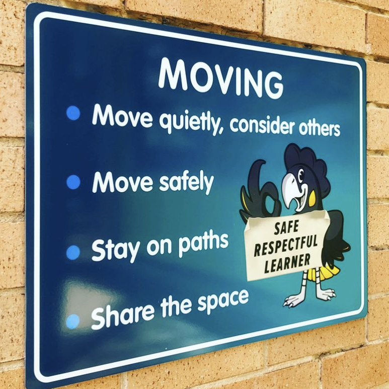 Installed PBL signage PBL sign sample artwork